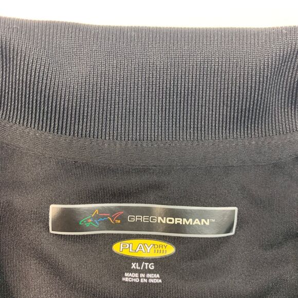 Greg Norman Polo Shirt Mens Extra Large Black PlayDry Striped Performance Golf - Picture 4 of 10